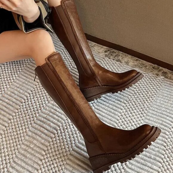 Chunky Knee High Riding Boots - Picture 1 of 4